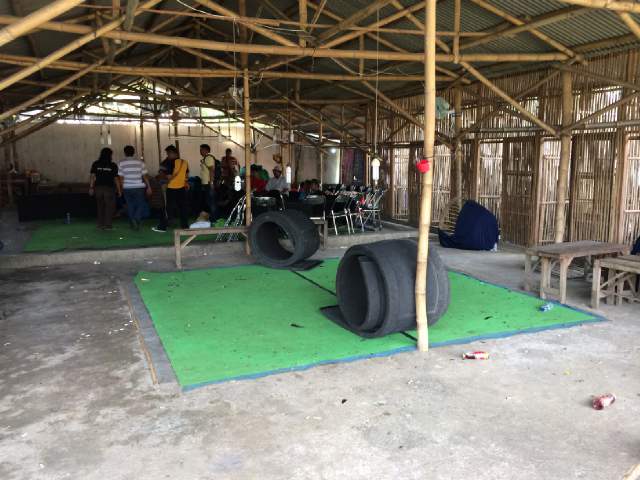Arena judi ayam yang digrebek Subdit III Jatanras Polda Jatim, Minggu (1/6) pukul 12.30 Wib. 