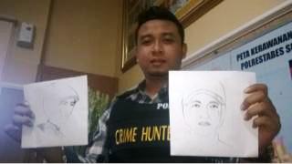 Inilah wajah seorang pria yang dibuat sketsa wajahnya. Pria itu diduga kuat sebagai pelaku pembunuhan di dalam pos polisi Pasar Kembang Surabaya. (FOTO : parlin/surabayaupdate.com)