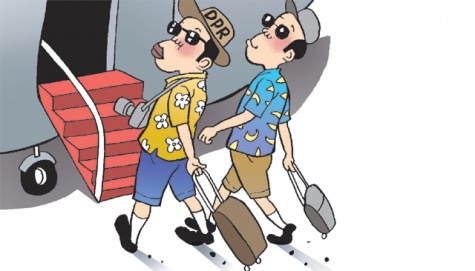 gambar ilustrasi dua anggota dewan yang ingin jalan-jalan mengatasnamakan kunjungan kerja